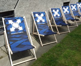 tumbonas publicitarias imprimidas en completa gama de colores